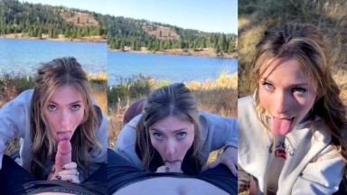 Princess Jess - Outdoor Blowjob Cum Swallow Video Leaked